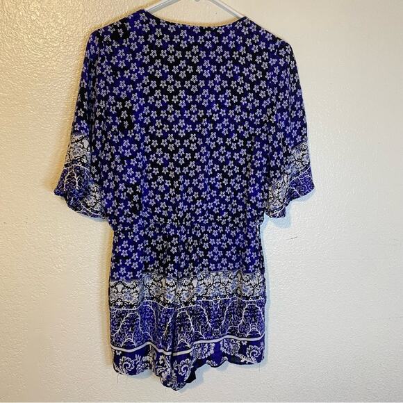 Lovers + Friends Isabelle Romper in Royal Scarf Size Small - Picture 9 of 9